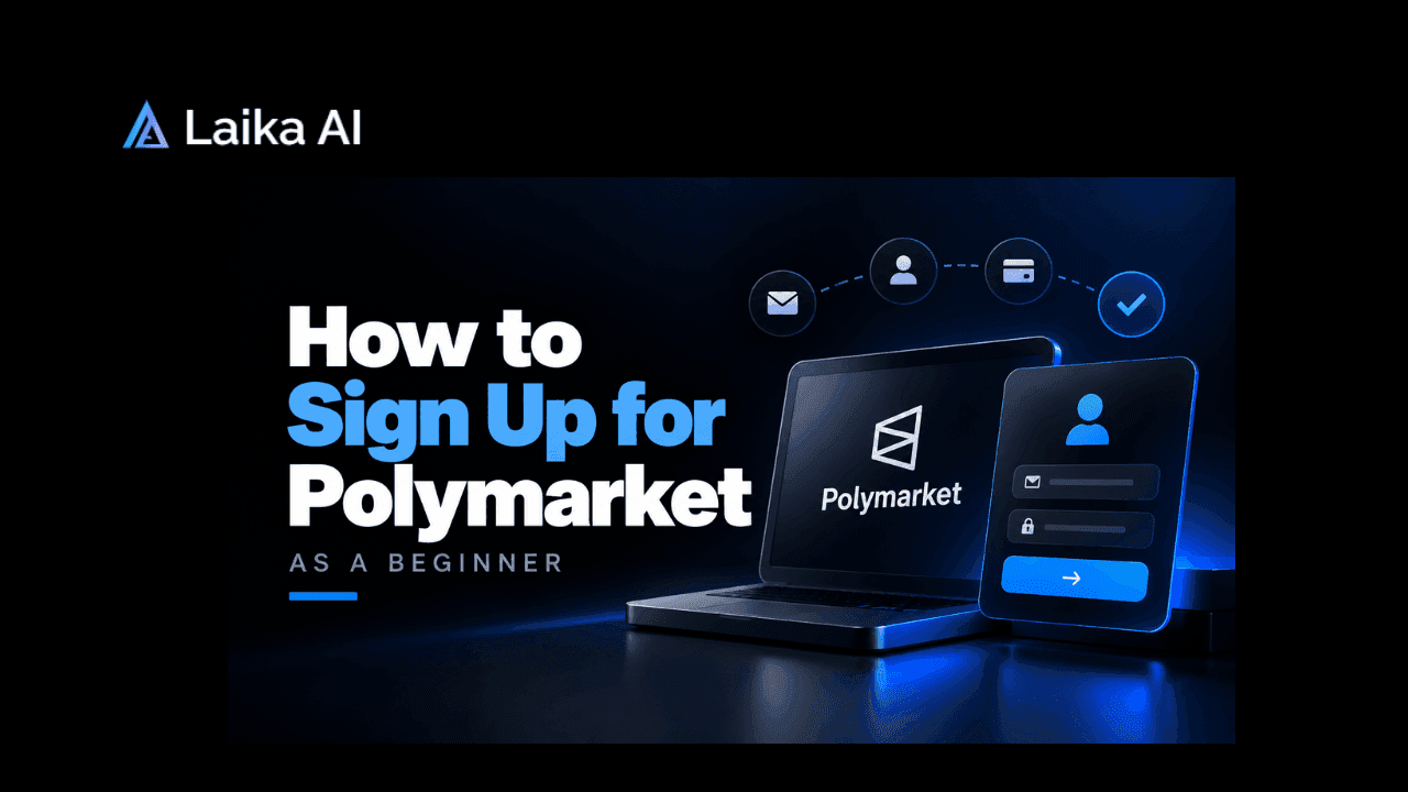 Polymarket sign-up page showing the account creation process, login options, wallet setup, and beginner steps for joining the prediction market platform
