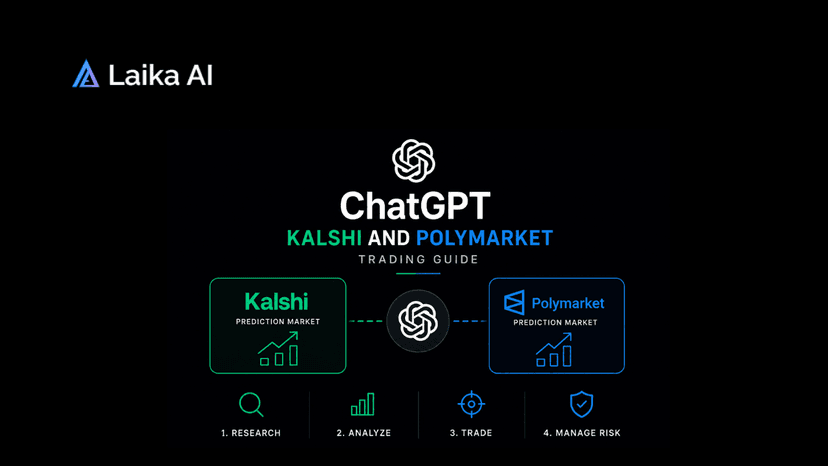ChatGPT analyzing Polymarket and Kalshi prediction markets, generating AI-powered trading strategies, market research, probability analysis, and event forecasts through a conversational interface.