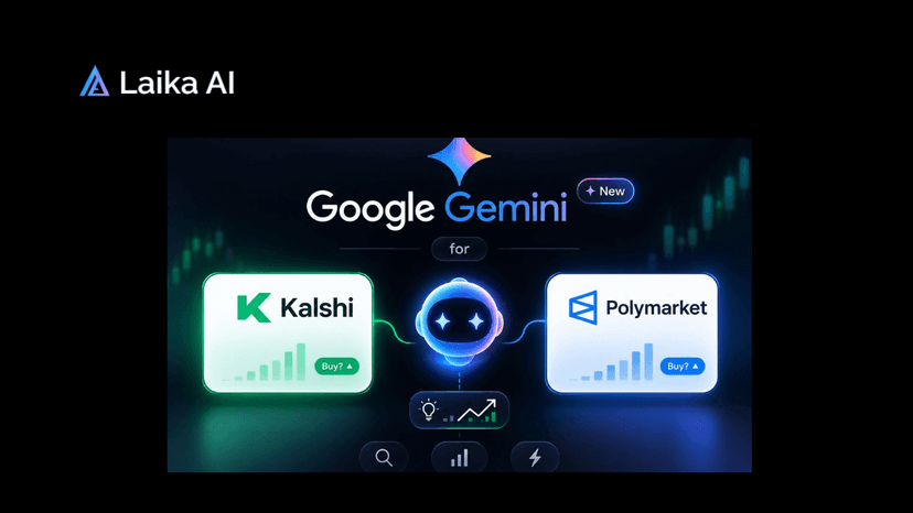 Google Gemini AI analyzing Kalshi and Polymarket prediction markets, generating probability estimates, market research, trading ideas, and AI-powered event analysis.