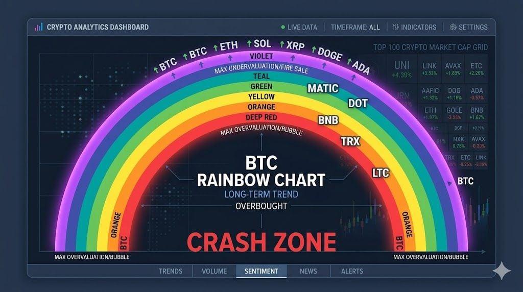 Crypto Rainbow Charts Top 100 Visual Trend Analysis Tool Launch